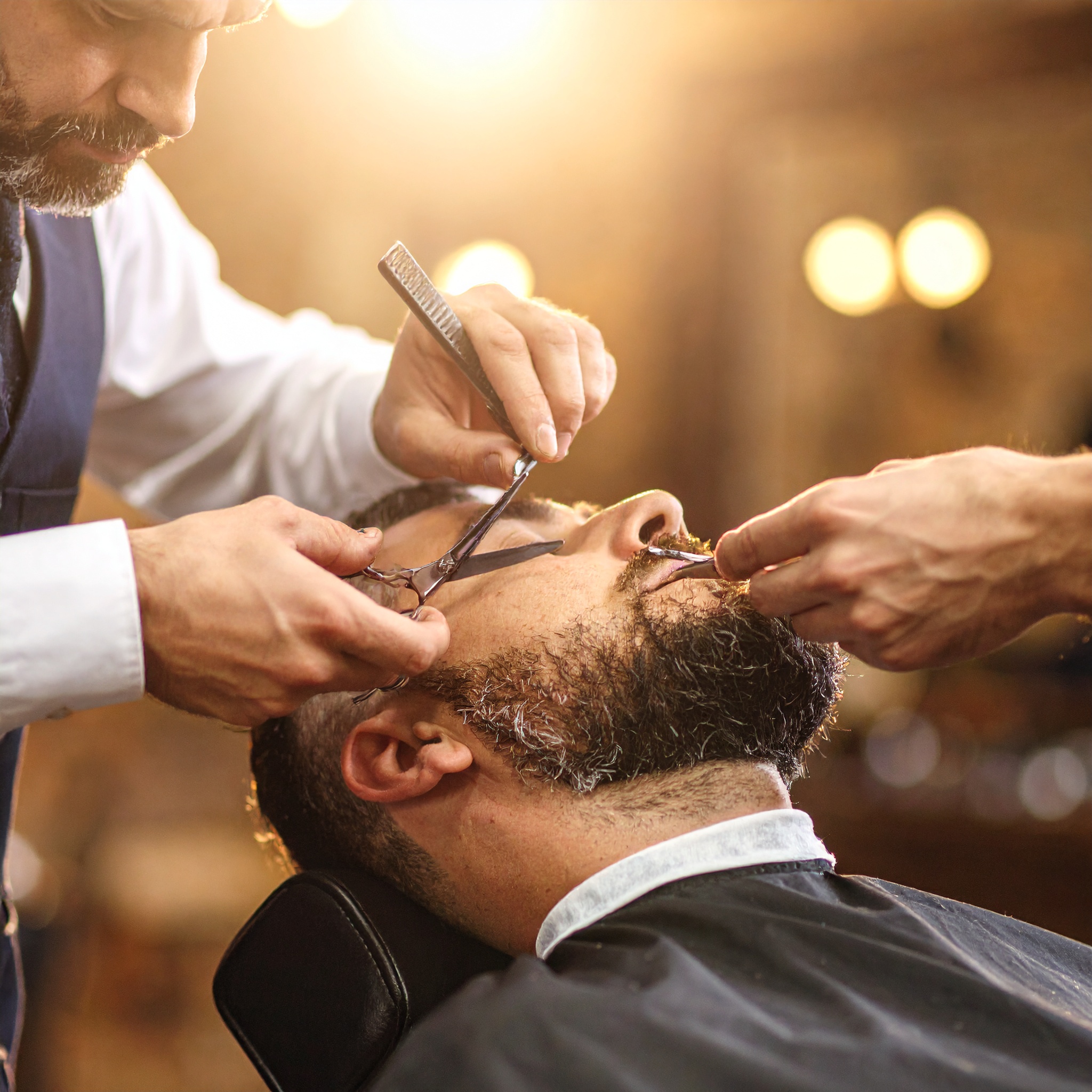 Barber Working Close Up